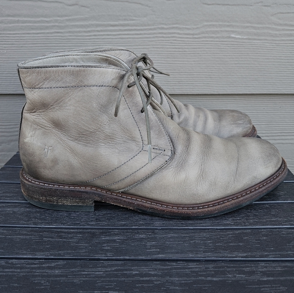 Frye Murray Chukka Boots Taupe Gray Green Lace Up Short Boots Casual Men's 10